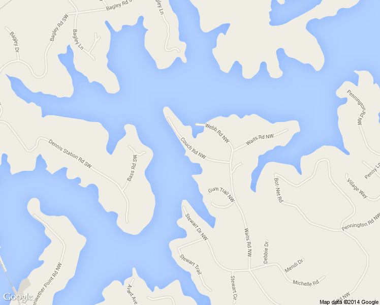 map of restaurants, bars, coffee shops, grocery stores, and more near 122 Couch Road Northwest in Milledgeville