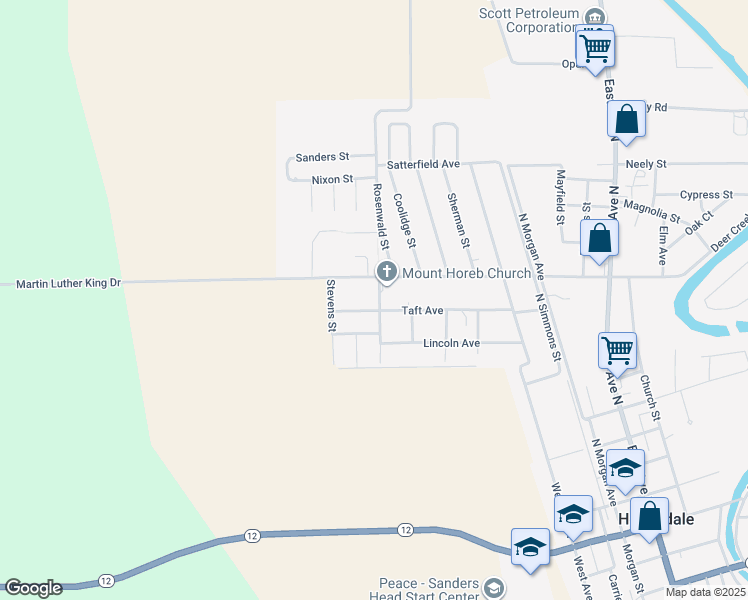 map of restaurants, bars, coffee shops, grocery stores, and more near 804 Kennedy Street in Hollandale