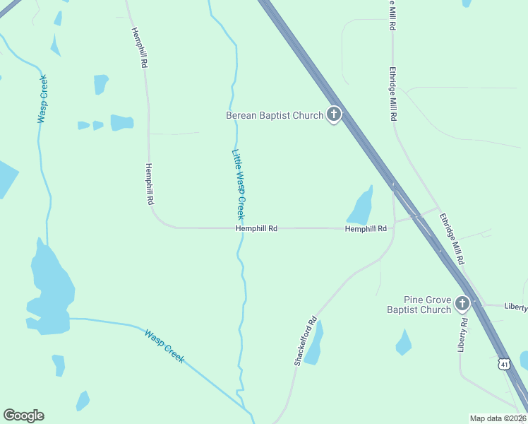 map of restaurants, bars, coffee shops, grocery stores, and more near 1515 Hemphill Road in Griffin