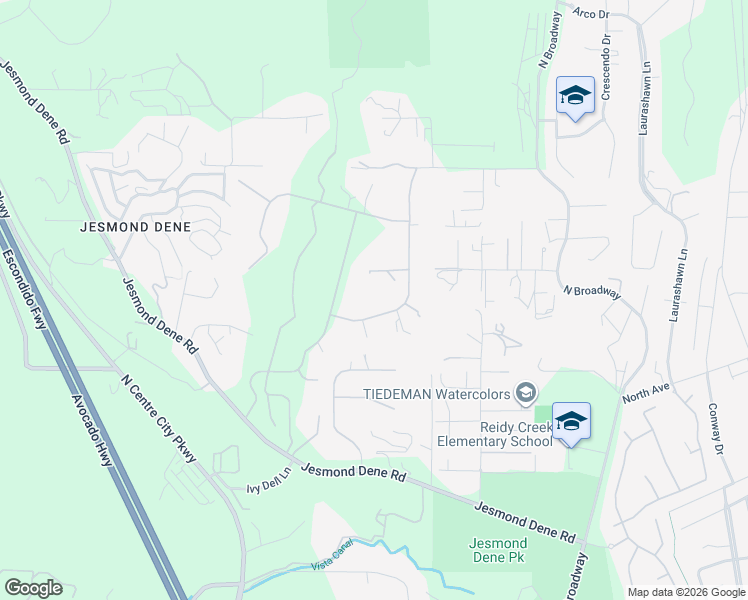 map of restaurants, bars, coffee shops, grocery stores, and more near 25431 Rue De Fleur in Escondido