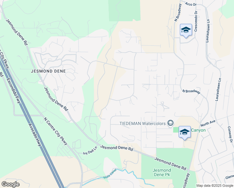 map of restaurants, bars, coffee shops, grocery stores, and more near 3017 Rue Montreux in Escondido