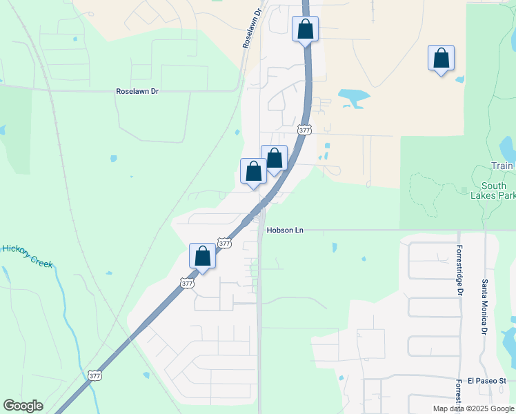 map of restaurants, bars, coffee shops, grocery stores, and more near 2800 Country Club Road in Denton