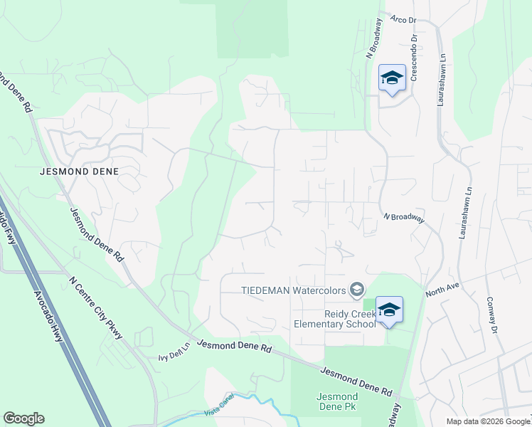 map of restaurants, bars, coffee shops, grocery stores, and more near 25431 Rue De Fleur in Escondido
