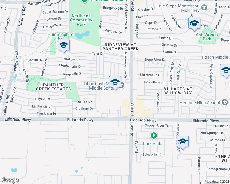 map of restaurants, bars, coffee shops, grocery stores, and more near 12175 Coit Road in Frisco