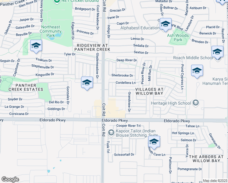 map of restaurants, bars, coffee shops, grocery stores, and more near 12261 Crab Apple Lane in Frisco