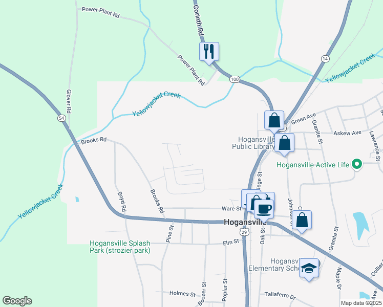 map of restaurants, bars, coffee shops, grocery stores, and more near in Hogansville