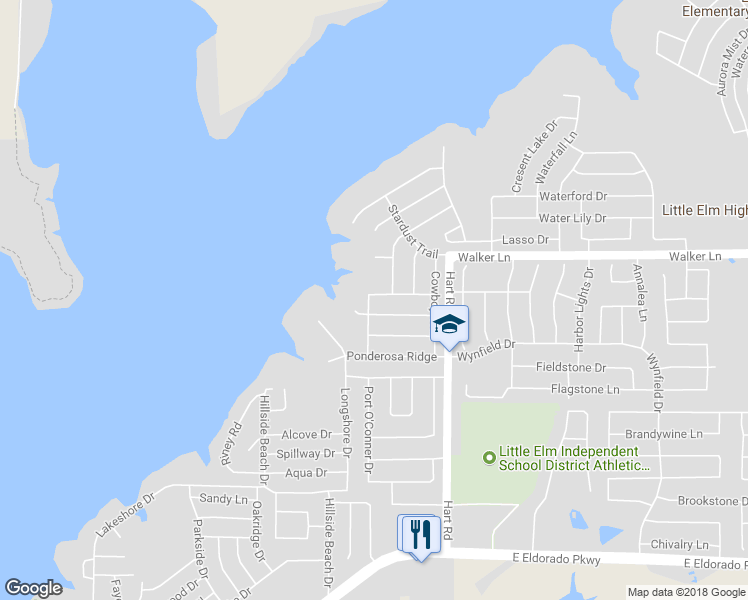 map of restaurants, bars, coffee shops, grocery stores, and more near 1000 Southfork Drive in Little Elm