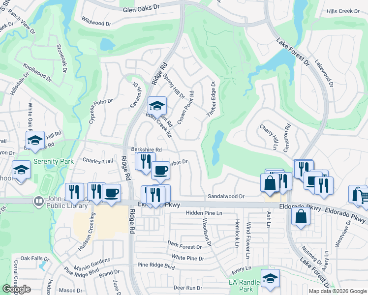 map of restaurants, bars, coffee shops, grocery stores, and more near 2008 Cross Point Road in McKinney
