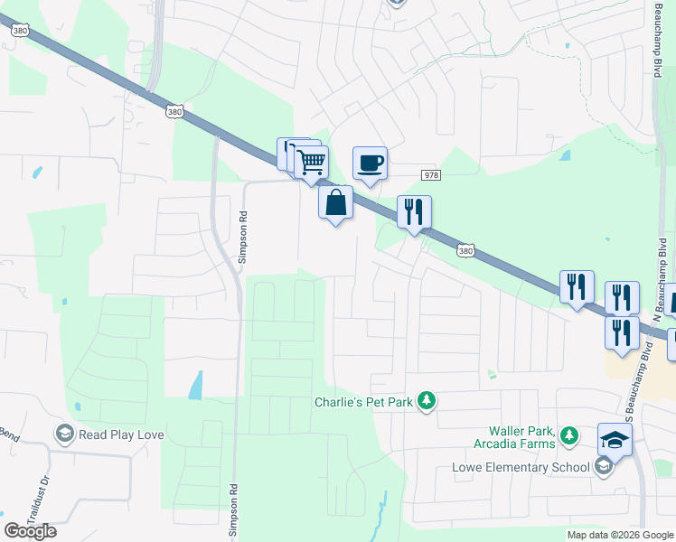 map of restaurants, bars, coffee shops, grocery stores, and more near 146 Cottonwood Drive in Princeton
