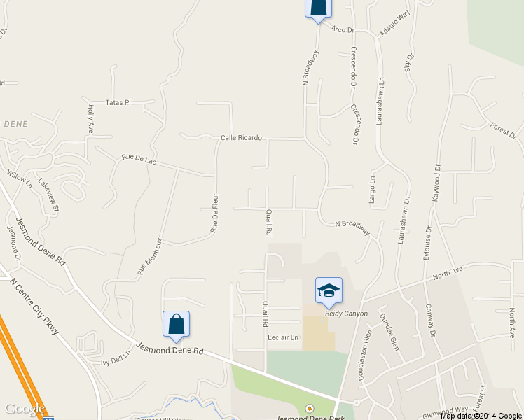 map of restaurants, bars, coffee shops, grocery stores, and more near 452 Paso Del Norte in Escondido