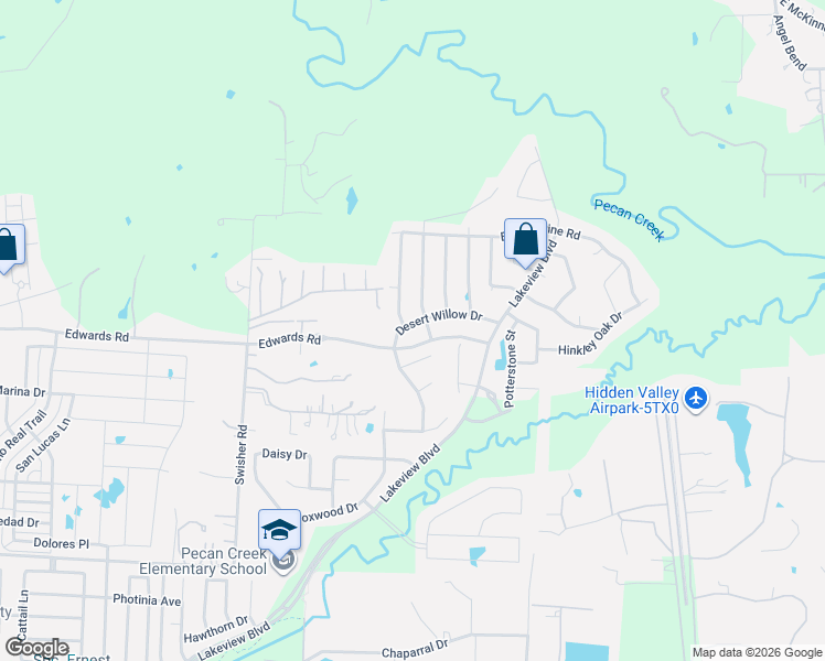 map of restaurants, bars, coffee shops, grocery stores, and more near 7117 Desert Willow Drive in Denton