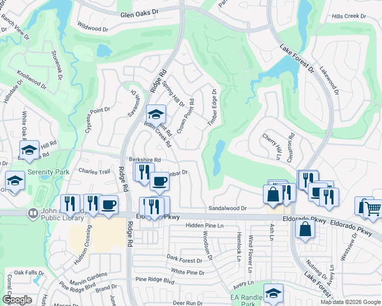 map of restaurants, bars, coffee shops, grocery stores, and more near 2008 Cross Point Road in McKinney