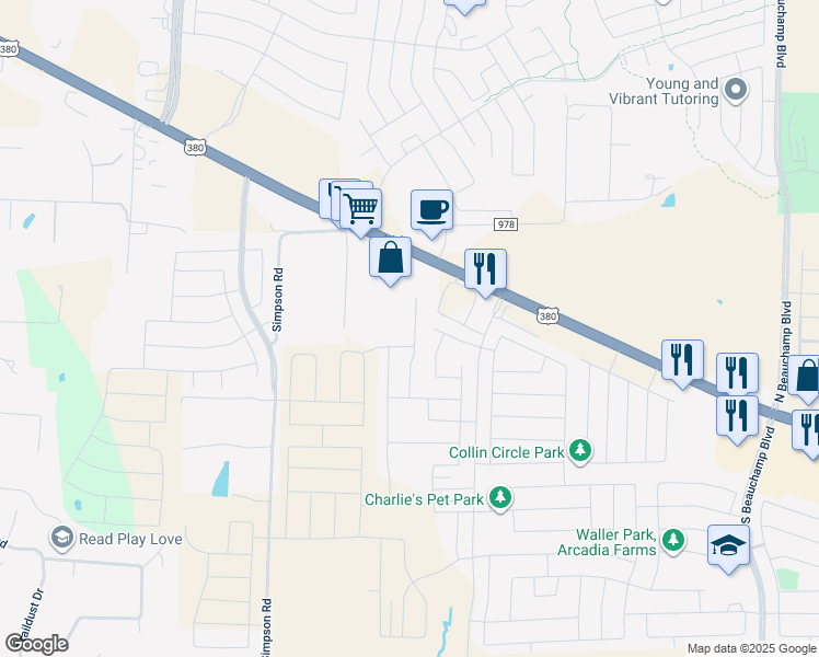 map of restaurants, bars, coffee shops, grocery stores, and more near 146 Cottonwood Drive in Princeton