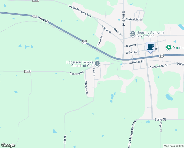 map of restaurants, bars, coffee shops, grocery stores, and more near 205 Hall Street in Omaha
