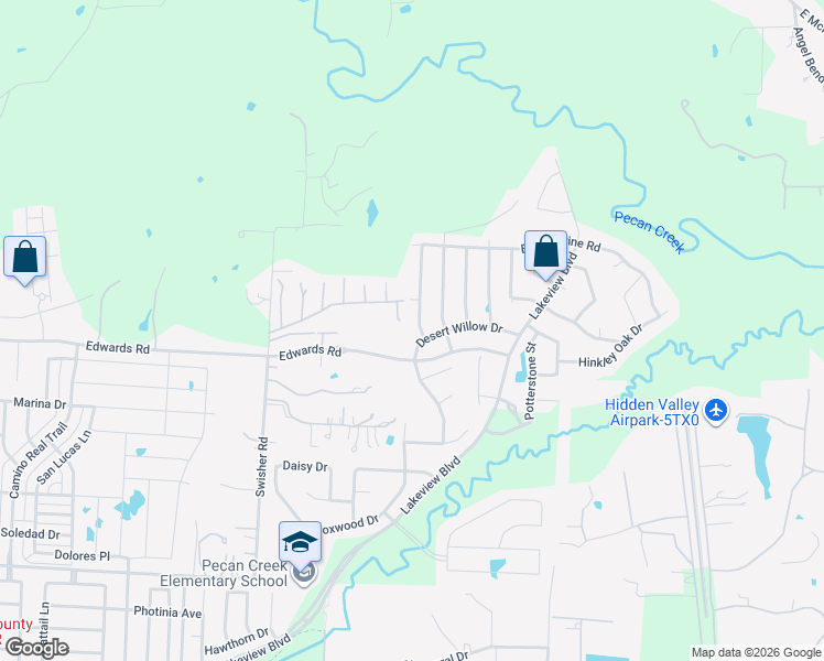 map of restaurants, bars, coffee shops, grocery stores, and more near 7117 Desert Willow Drive in Denton