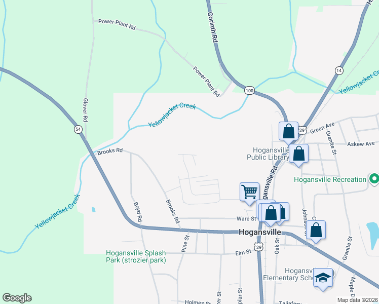 map of restaurants, bars, coffee shops, grocery stores, and more near in Hogansville