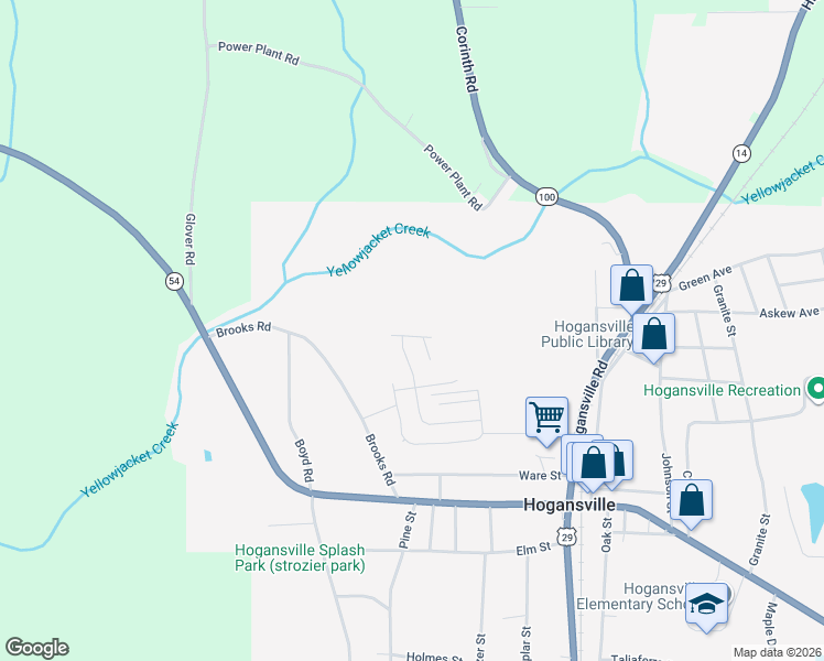 map of restaurants, bars, coffee shops, grocery stores, and more near in Hogansville