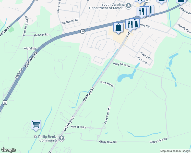 map of restaurants, bars, coffee shops, grocery stores, and more near 1201-1299 Old Fort Road in Moncks Corner