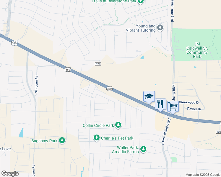 map of restaurants, bars, coffee shops, grocery stores, and more near 1199 West Princeton Drive in Princeton
