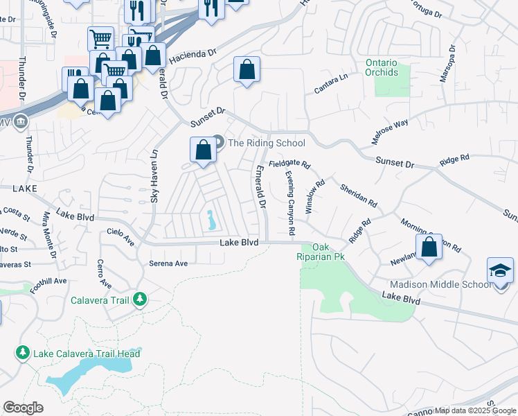 map of restaurants, bars, coffee shops, grocery stores, and more near 4559 Blackwell Road in Oceanside