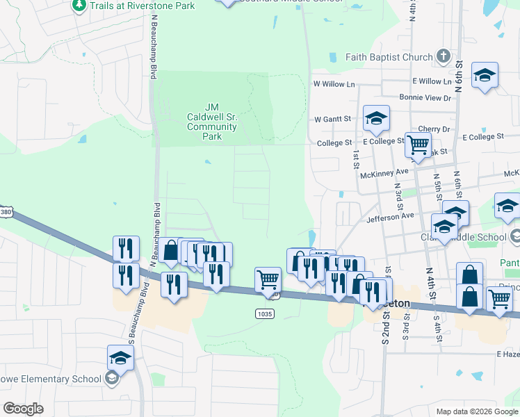 map of restaurants, bars, coffee shops, grocery stores, and more near Running Brook Drive in Princeton