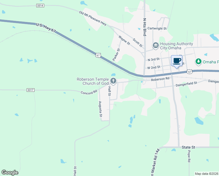 map of restaurants, bars, coffee shops, grocery stores, and more near 205 Hall Street in Omaha