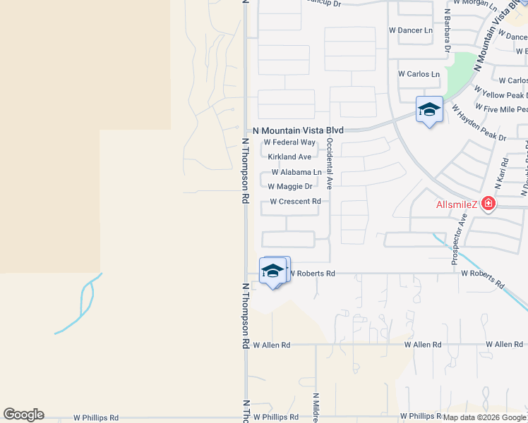 map of restaurants, bars, coffee shops, grocery stores, and more near 4626 West White Canyon Road in Queen Creek
