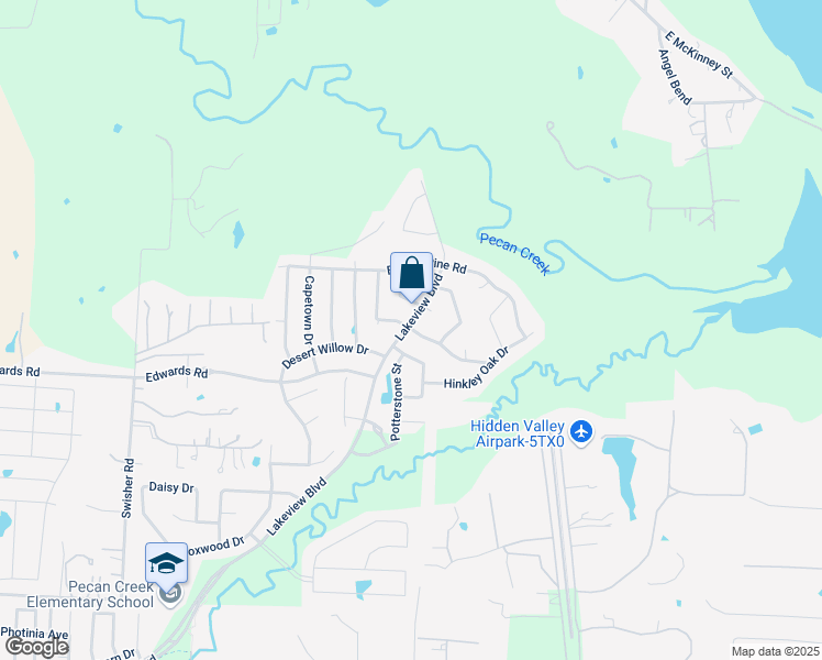 map of restaurants, bars, coffee shops, grocery stores, and more near 7355 Sweetgate Lane in Denton