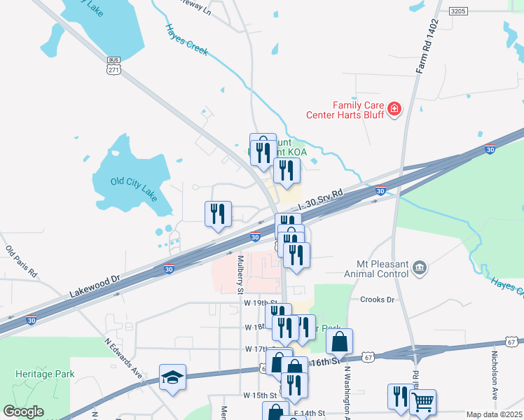map of restaurants, bars, coffee shops, grocery stores, and more near 108 Mockingbird Street in Mount Pleasant