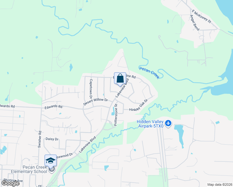 map of restaurants, bars, coffee shops, grocery stores, and more near 7355 Sweetgate Lane in Denton