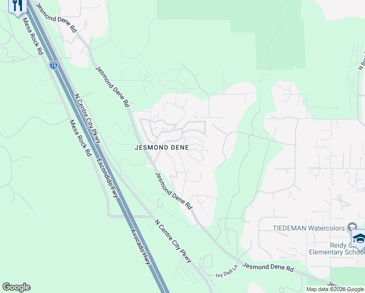 map of restaurants, bars, coffee shops, grocery stores, and more near 10216 Windermere Street in Escondido