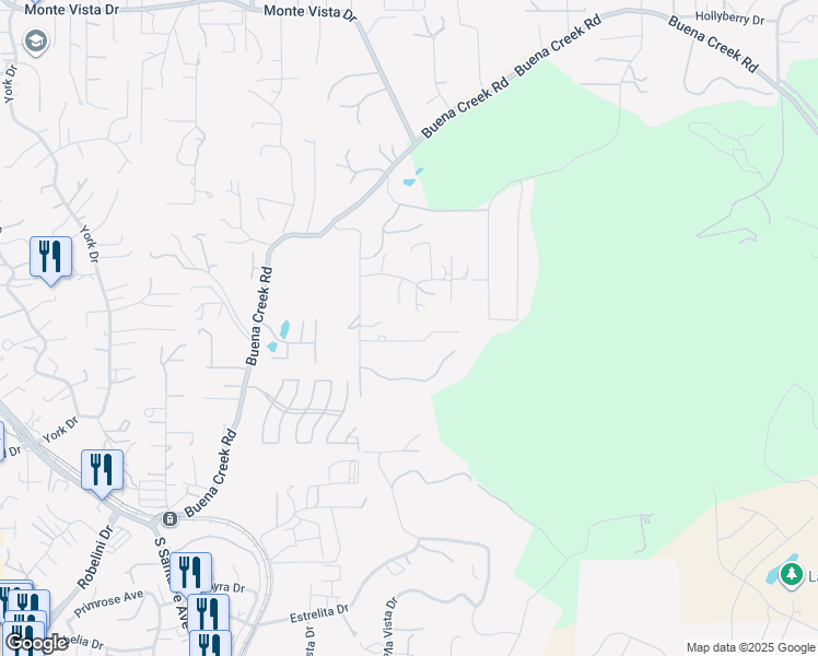 map of restaurants, bars, coffee shops, grocery stores, and more near 1660 Lone Oak Road in Vista