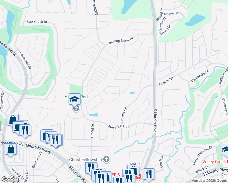 map of restaurants, bars, coffee shops, grocery stores, and more near 1912 Chessington Ln in McKinney