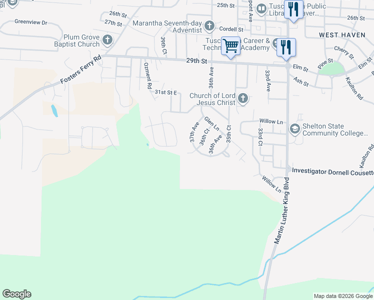 map of restaurants, bars, coffee shops, grocery stores, and more near 4072 Cherrystone Cir in Tuscaloosa