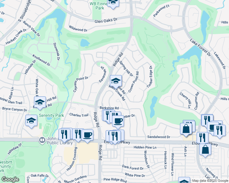 map of restaurants, bars, coffee shops, grocery stores, and more near 2004 Aberdeen Avenue in McKinney