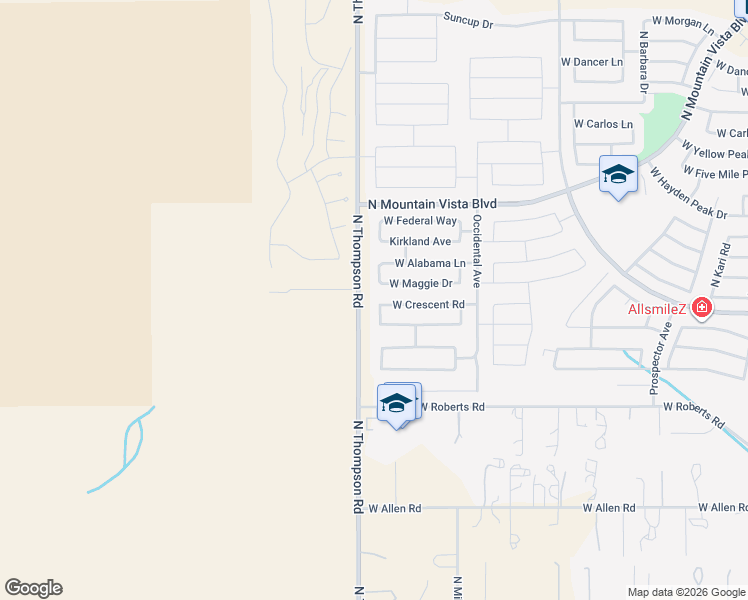 map of restaurants, bars, coffee shops, grocery stores, and more near 33114 North Falcon Trail in Queen Creek