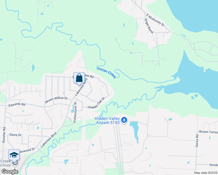 map of restaurants, bars, coffee shops, grocery stores, and more near 8308 Bishop Pine Road in Denton