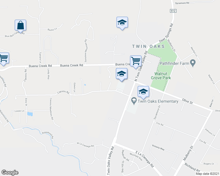 map of restaurants, bars, coffee shops, grocery stores, and more near 228 Cassou Road in San Marcos