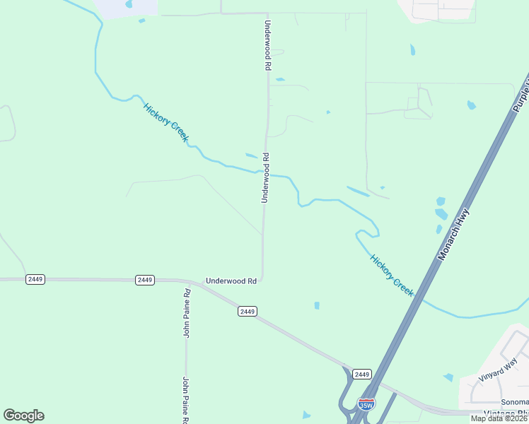 map of restaurants, bars, coffee shops, grocery stores, and more near 2583 Underwood Road in Denton