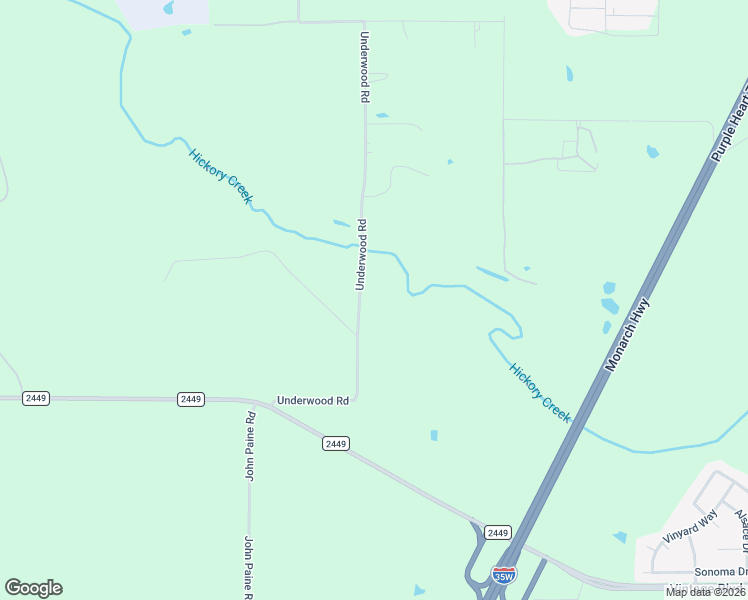 map of restaurants, bars, coffee shops, grocery stores, and more near 2583 Underwood Road in Denton