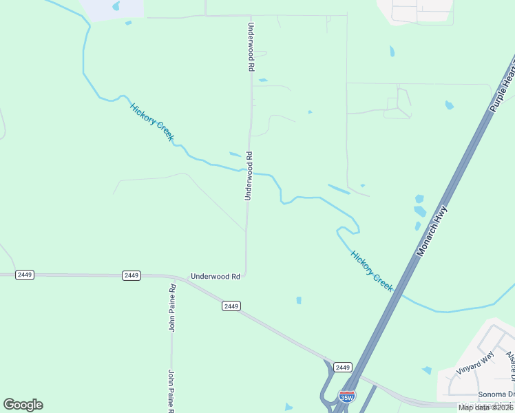 map of restaurants, bars, coffee shops, grocery stores, and more near 2583 Underwood Road in Denton