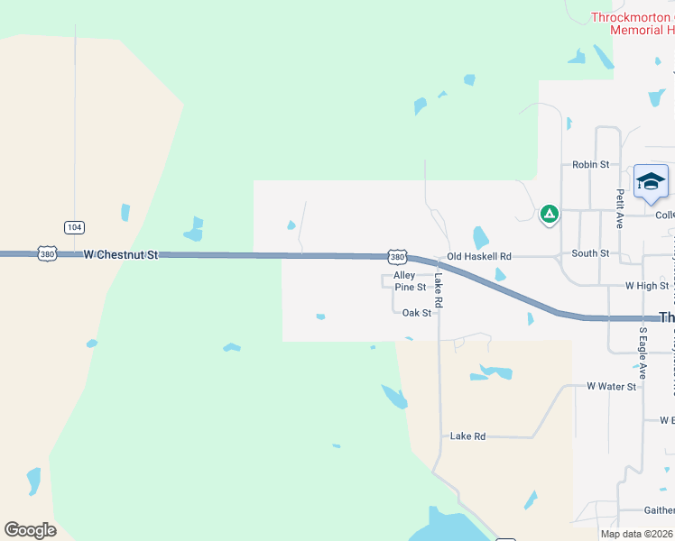 map of restaurants, bars, coffee shops, grocery stores, and more near 905 West Chestnut Street in Throckmorton