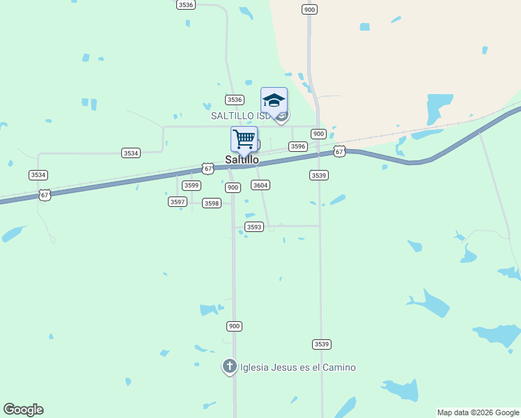 map of restaurants, bars, coffee shops, grocery stores, and more near 175 County Road 3593 in Saltillo