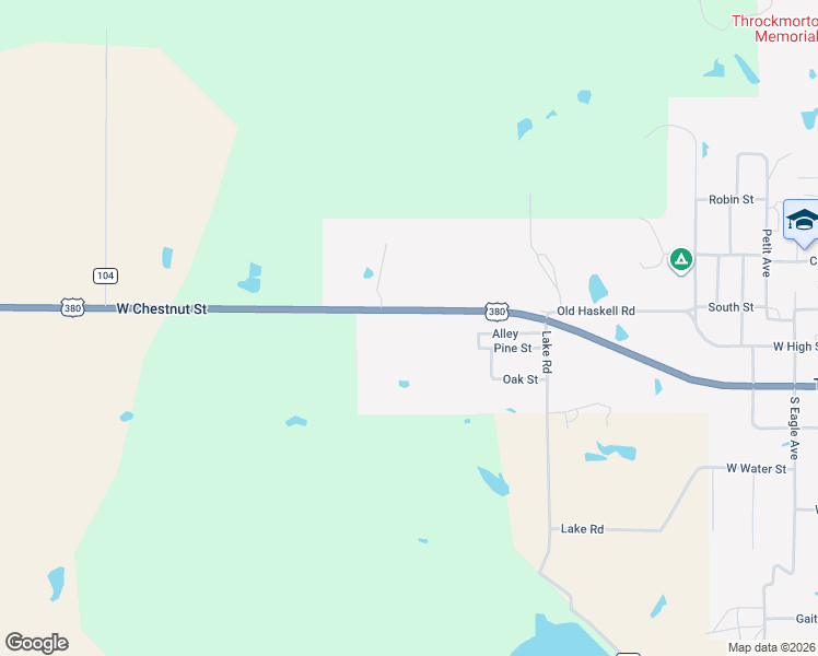 map of restaurants, bars, coffee shops, grocery stores, and more near 905 West Chestnut Street in Throckmorton