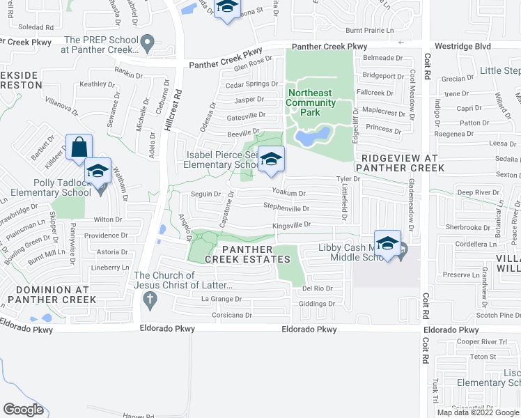 map of restaurants, bars, coffee shops, grocery stores, and more near 11579 Stephenville Drive in Frisco
