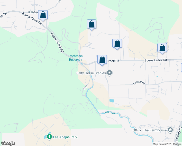 map of restaurants, bars, coffee shops, grocery stores, and more near 3887 Buena Creek Road in Vista