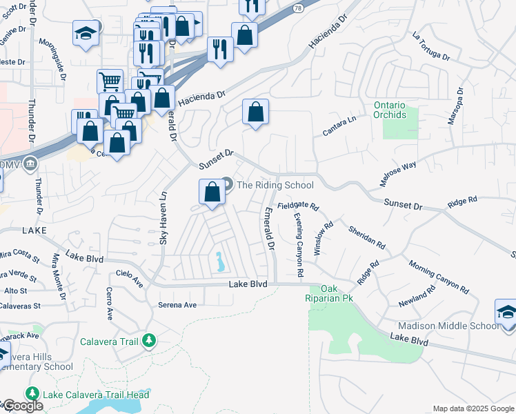 map of restaurants, bars, coffee shops, grocery stores, and more near 4463 Garnet Lane in Oceanside