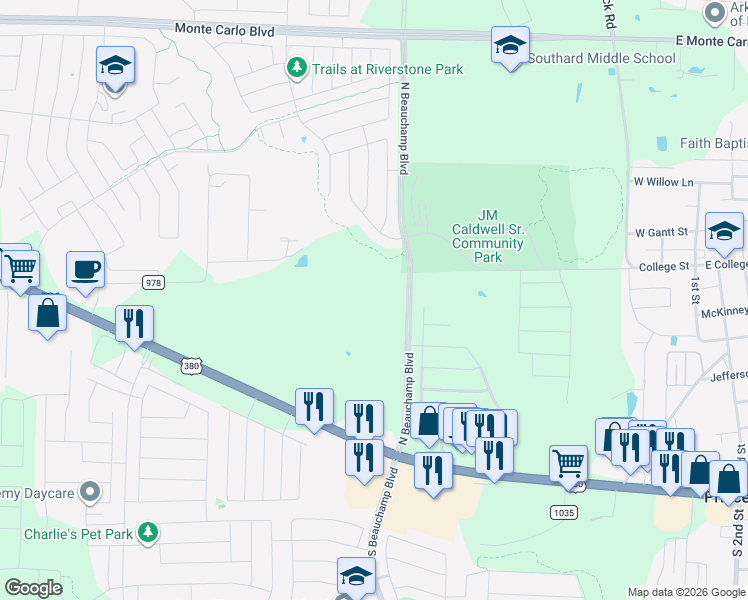 map of restaurants, bars, coffee shops, grocery stores, and more near 765 Cedar Cove Dr in Princeton
