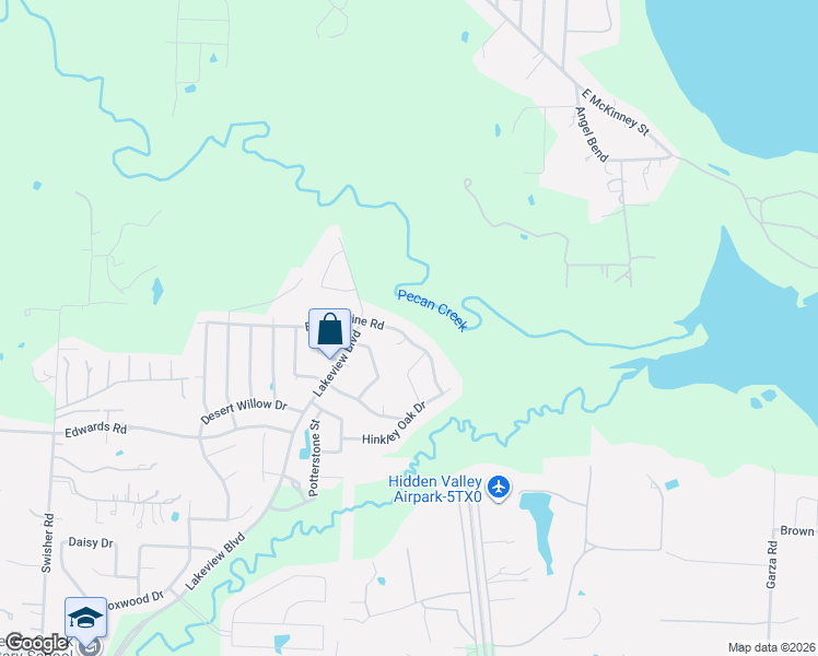 map of restaurants, bars, coffee shops, grocery stores, and more near 8017 Bishop Pine Road in Denton