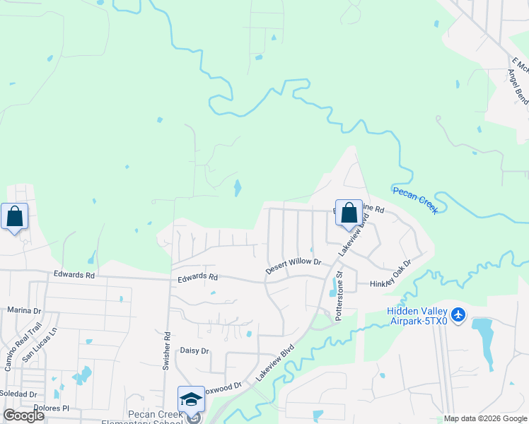 map of restaurants, bars, coffee shops, grocery stores, and more near 7001 Bishop Pine Road in Denton